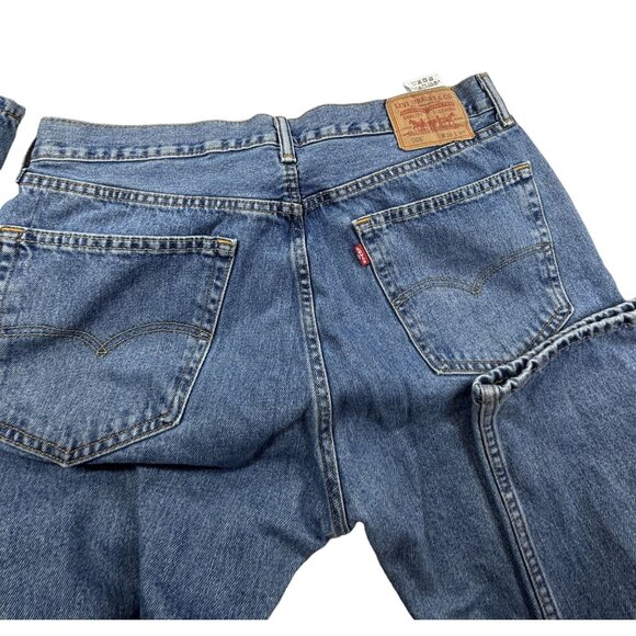 Levi's 505 Straight Fit Jeans Men's 36x32 Classic Blue Denim - Picture 4 of 10
